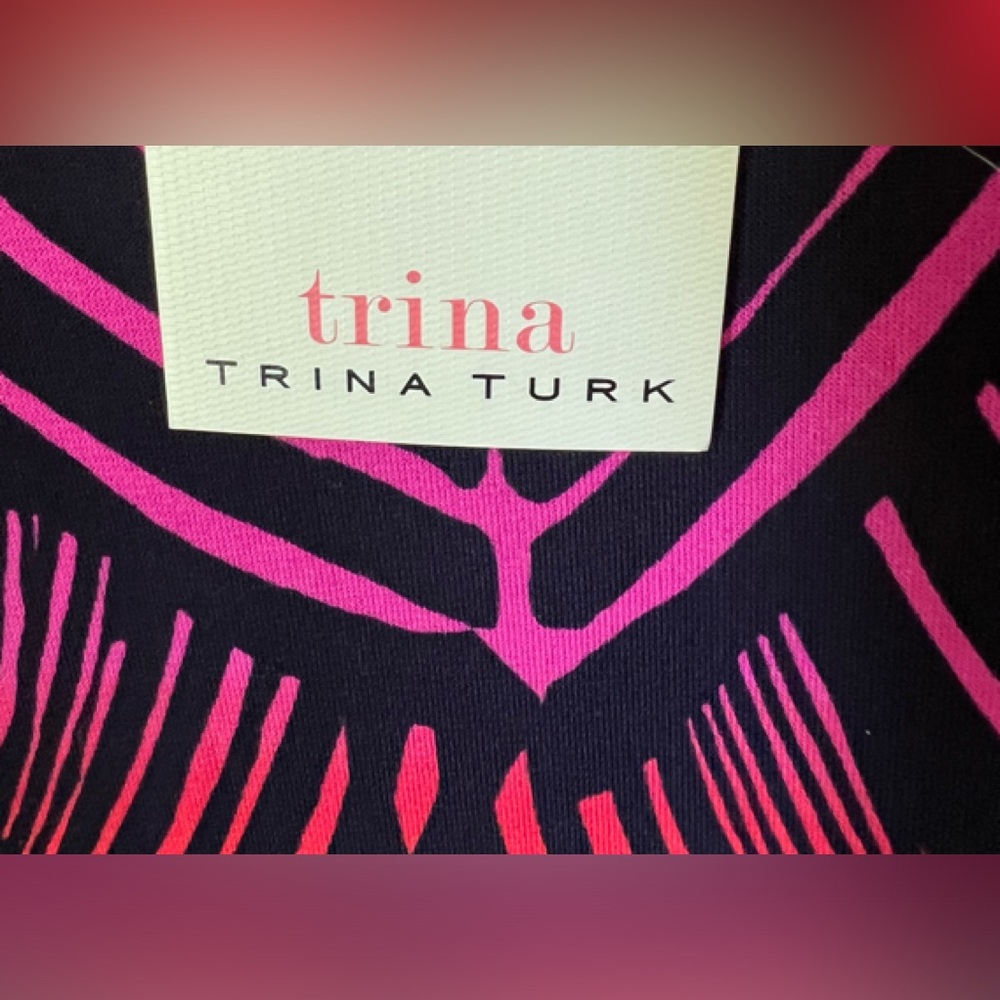 trina turk neon leaf print sleeveless maxi dress,size xsmall - Picture 3 of 5